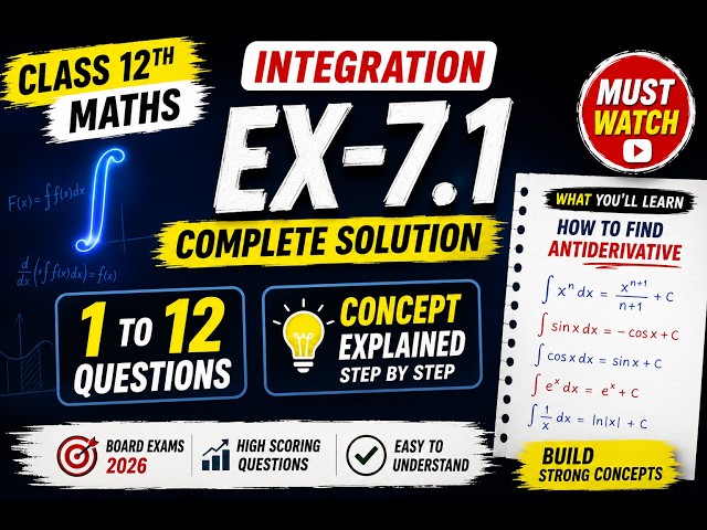 Class 12 Maths Chapter 7 Exercise 7.1 | NCERT Solutions | Questions 1–12 | Step-by-Step Explanation