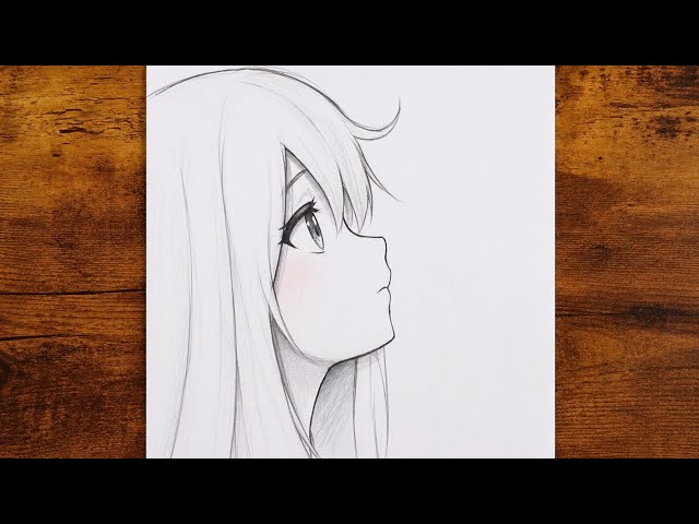 ​How to Draw a Beautiful Anime Face in Profile | Full Process 