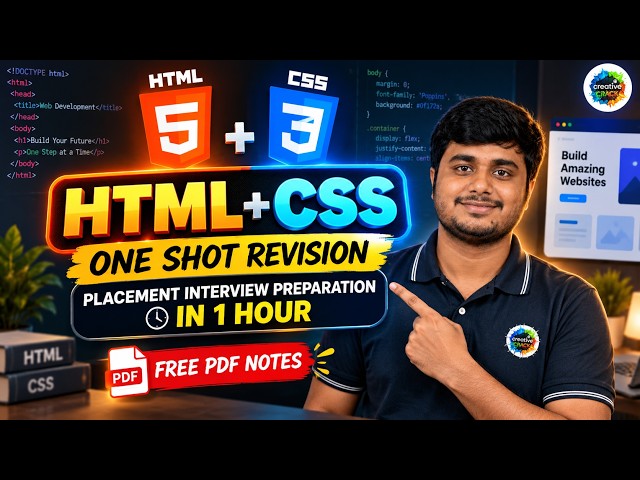 HTML + CSS One Shot Revision in 1 Hour 🔥 | Placement Interview Preparation | Freshers