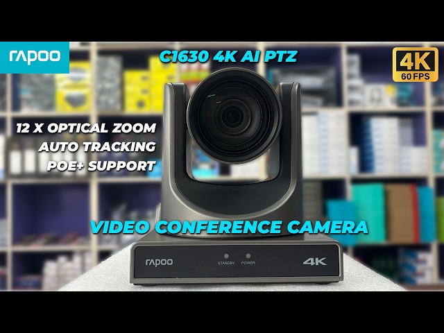 Rapoo C1630 4K AI PTZ Video Conference Camera | AI Tracking, 12X Zoom & Live Demo | தமிழ்