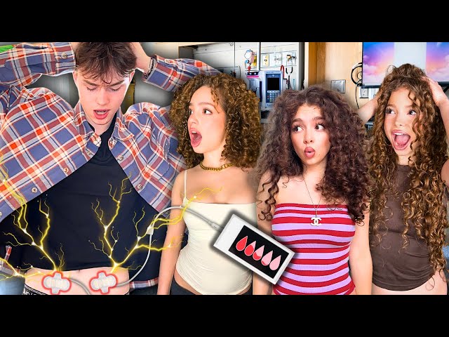 Kalogeras Sisters TRY A PERIOD CRAMP SIMULATOR ON NOAH RISLING!