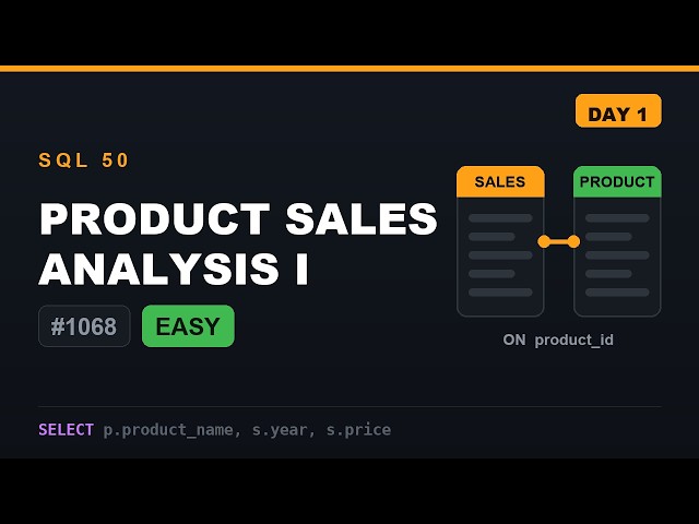 LeetCode SQL 50 — Day 1: Product Sales Analysis I (1068)