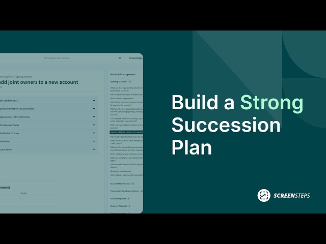 How ScreenSteps Can Help With Succession Planning