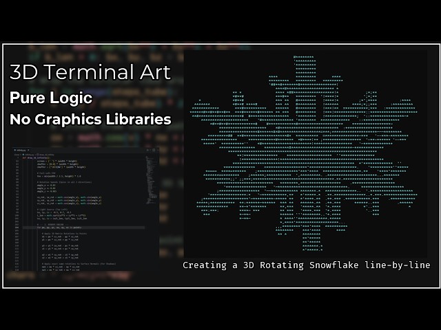 I Built a 3D Rotating ASCII Snowflake in Pure Python (Terminal Only)