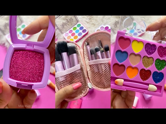 ASMR Makeup Set Satisfying with Unboxing & Review Pink kit Sounds Video #makeupset 