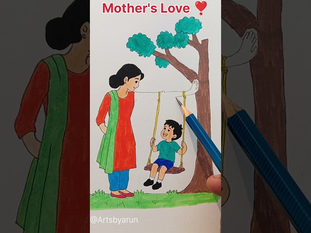 “A Mother’s Happiness Is Seeing Her Child Smile ❤️🥹” #shorts #emotional #art