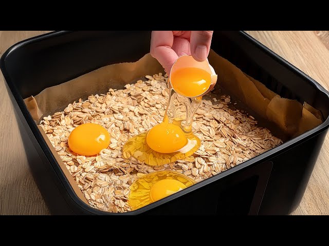 Mix eggs with oatmeal in The Air Fryer! It is so delicious that I cook it almost every day!