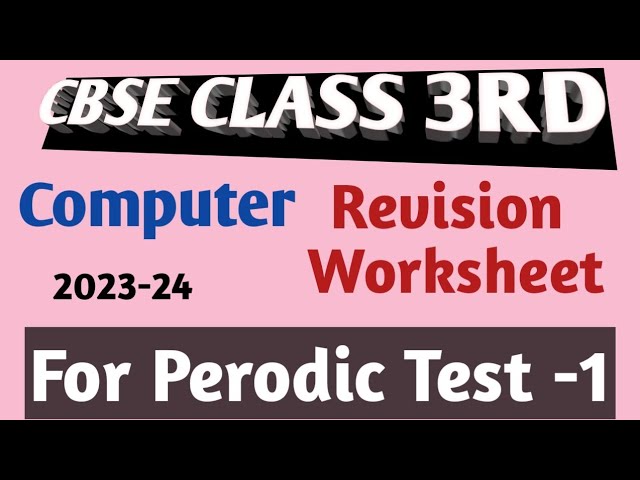 Class 3 Computer Perodic Test1 Revision question / Answer 2023-24 /Pt#pt1#English class3rd #cbse/