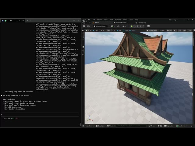Claude + MeshConnect builds a house in Unreal Engine!