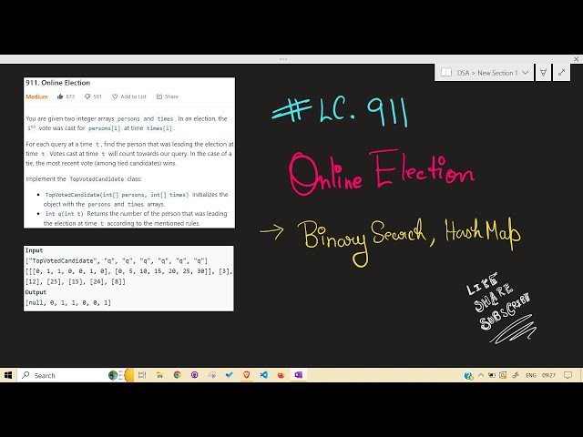 LeetCode | 911. Online Election | Binary Search