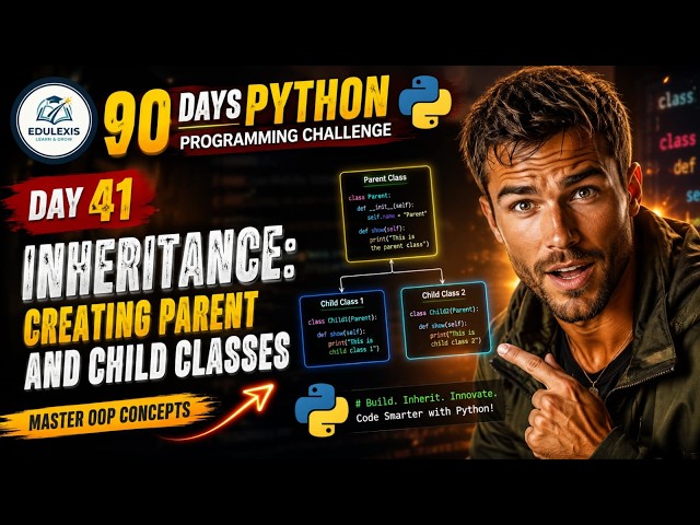 Day 41:  Python Inheritance | Parent & Child Classes Explained with Examples | EDULEXIS |