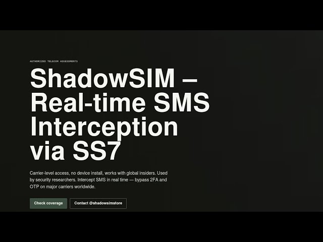 Intercept SMS in Real Time – SS7 Exploit - No Device Access Required 