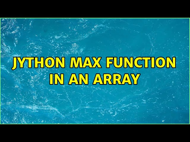 jython max function in an array