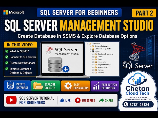 SQL Server Tutorial for Beginners | SQL Server Management Studio (SSMS) | Explore Options | Part 2