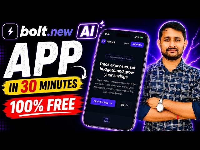 Bolt.new AI Tutorial for Beginners (Hindi) 🔥 | Build an App for FREE