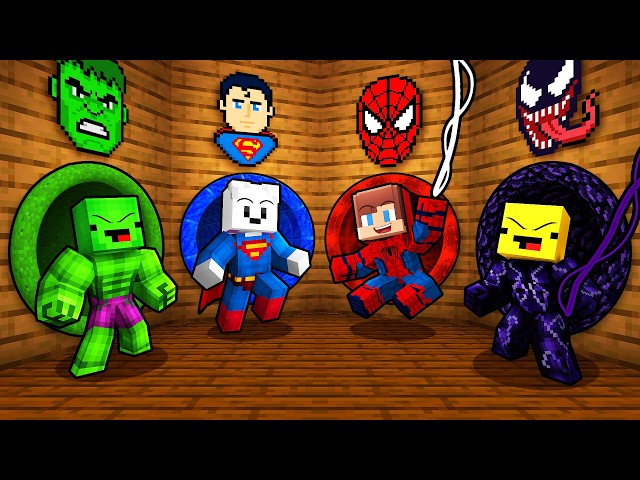 Mikey vs JJ vs Friends: SUPERHERO Tunnel Challenge (Maizen - Minecraft)