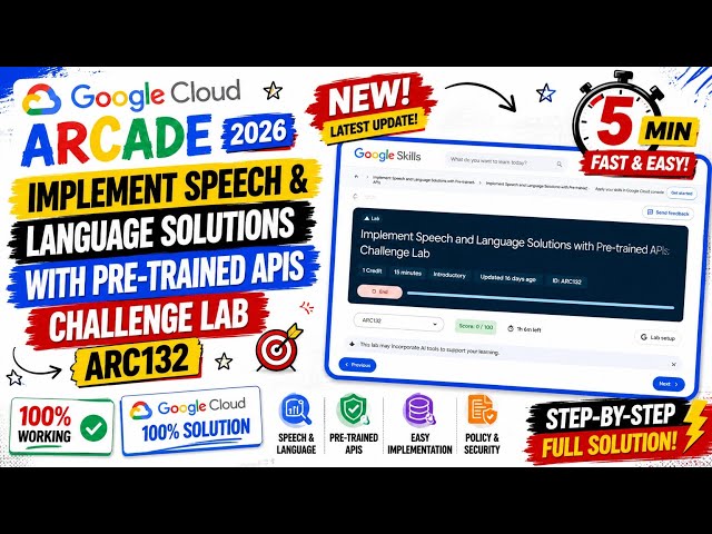 Implement Speech and Language Solutions with Pre-trained APIs: Challenge Lab | #ARC132