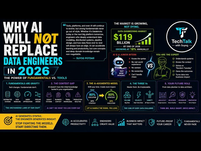 Why AI Will NOT Replace Data Engineers : The Power of Fundamentals vs. Tools | TechTalk With Suyog