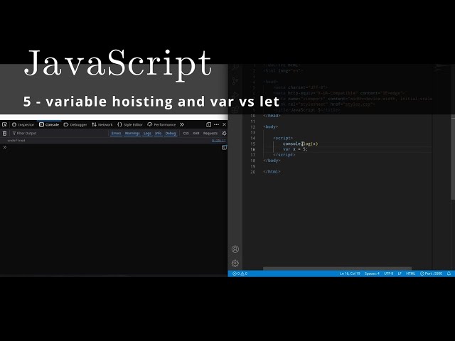 Javascript 5 🧬 variable hoisting and var vs let