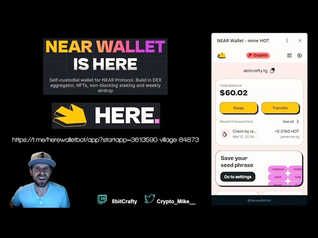 How to Use the HERE Wallet  - mine HOT - NEAR Wallet
