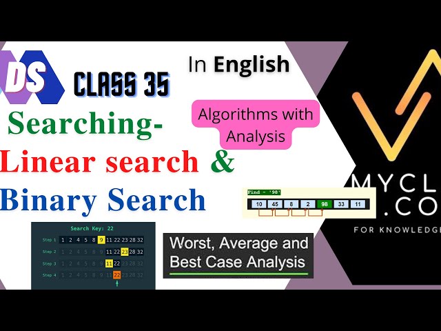 DS 35--   Searching -Linear Search & Binary Search(ENGLISH)with algorithm analysis