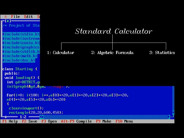 BCA Final Year Project | Standard Calculator in C & C++ (Calculator, Algebra, Statistics)