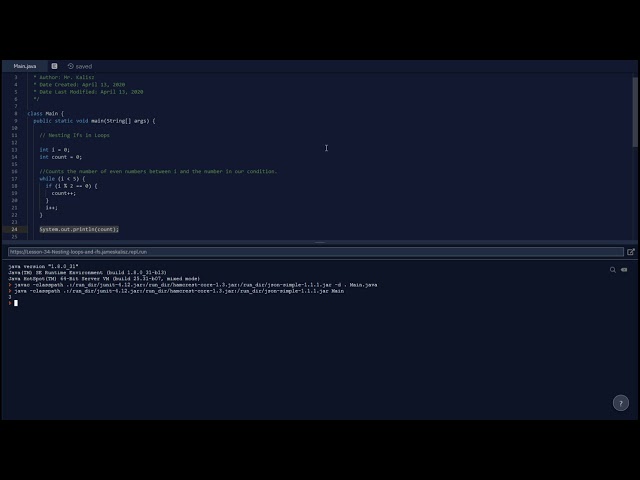 Nested loops tutorial - Java