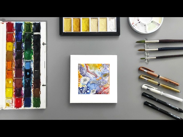 Mini Watercolor Zentangle Tutorial | Easy & Creative Art Project