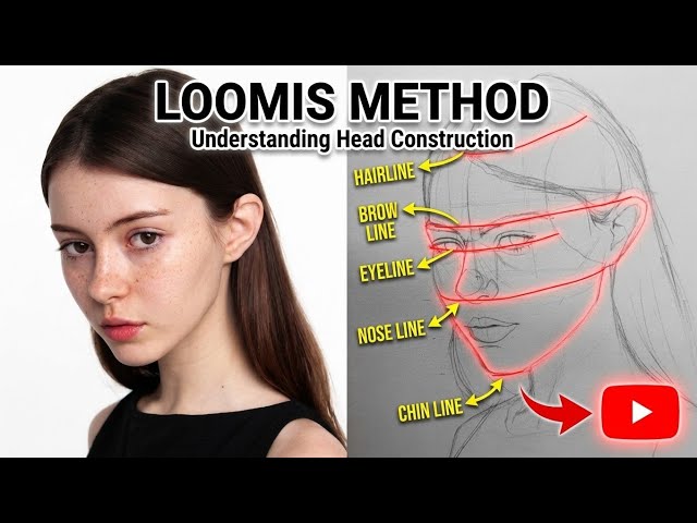 Loomis Method Explained | How to Draw a 3/4 Face Looking Down Step by Step (Portrait Tutorial)