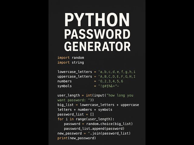 Python Password Generator 🔐 | Beginner Project"