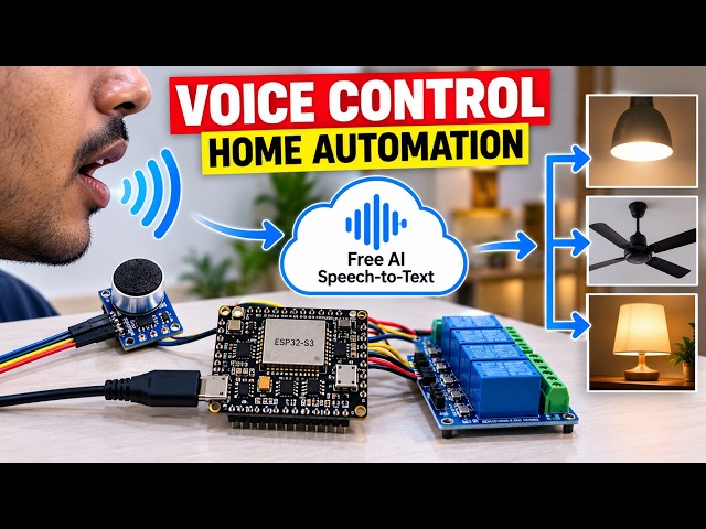 Build AI Voice Control Home Automation using ESP32-S3 | Free STT Speech-to-Text (2026)
