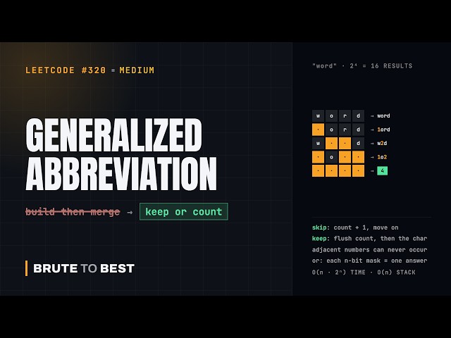 LeetCode #320: Generalized Abbreviation, Backtracking and Bitmask Enumeration