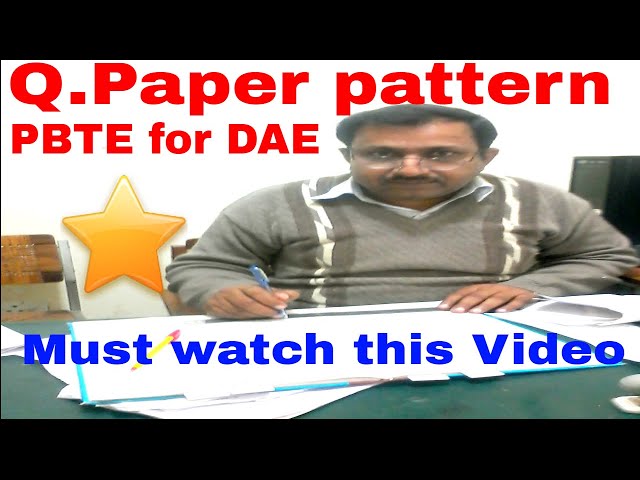 Question paper pattern of PBTE for DAE