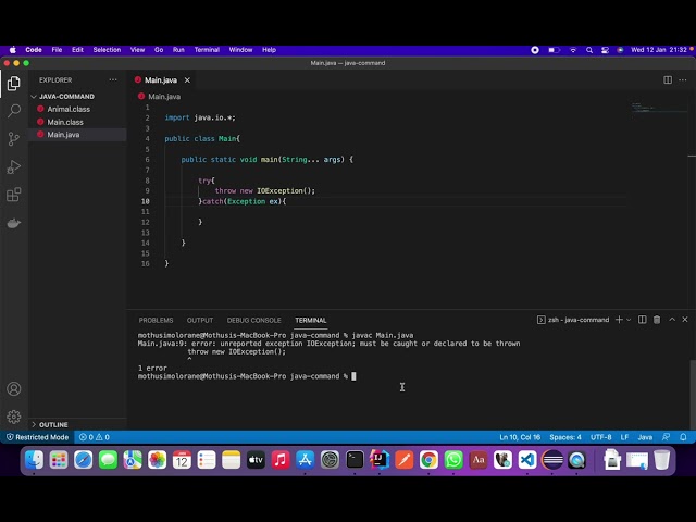 Catching Checked vs Unchecked exceptions
