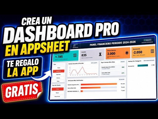 Create a PRO DASHBOARD in AppSheet from Google Sheets + FREE App