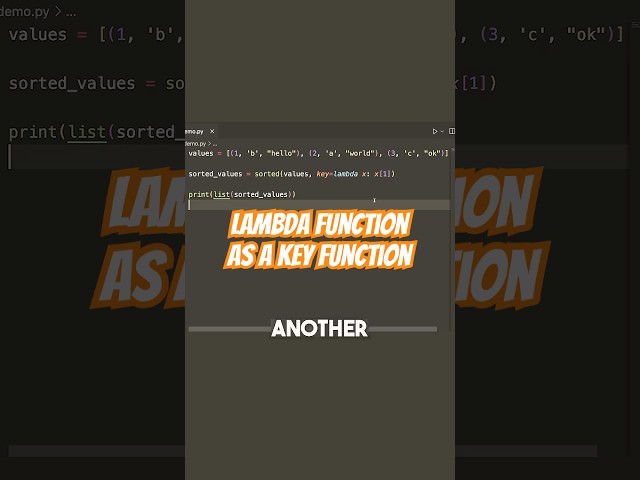 Lambda function as a key function to a sort