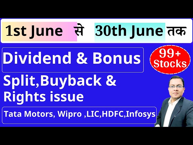 Top 99 Dividend stocks ,Bonus & Split I Upcoming dividend I Upcoming Bonus 2026 I TATAMOTORS I WIPRO