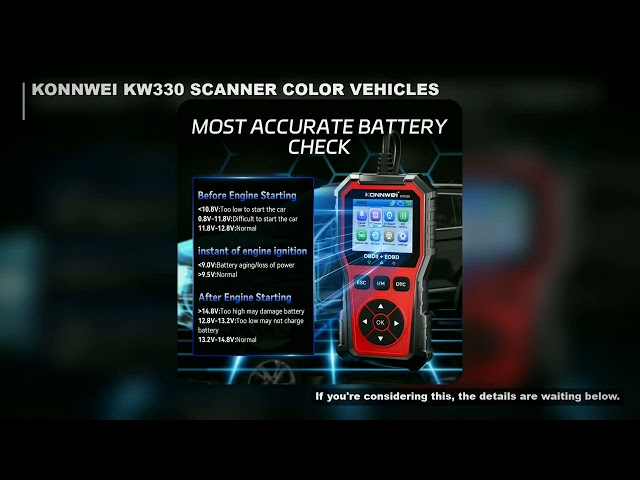 KONNWEI KW330 OBD2 Scanner 2.8" TFT Color Screen Car Diagnostic Tool Code Reader Engine Fault Scanne