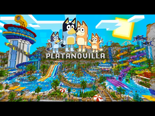 LA FAMILIA DE BLUEY VISITA EL PARQUE ACUÁTICO DE MINECRAFT