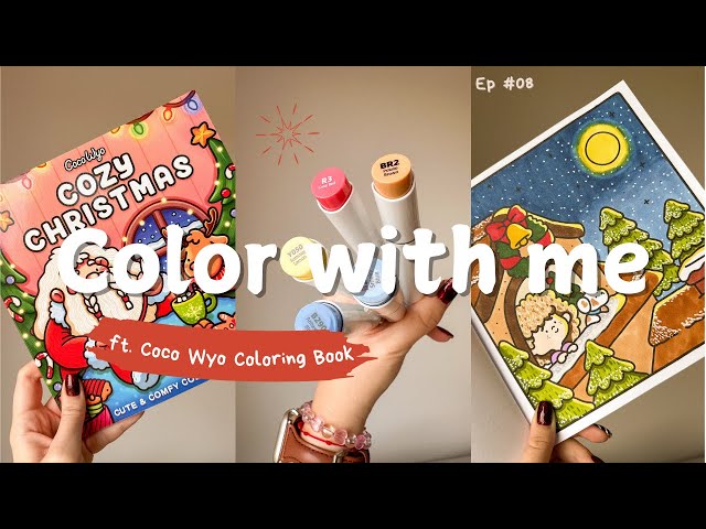 color with me (asmr) | cozy christmas | Coco Wyo coloring book | ohuhu markers
