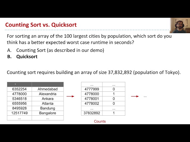 Radix Sorts, Video 4   Counting Sort Runtime