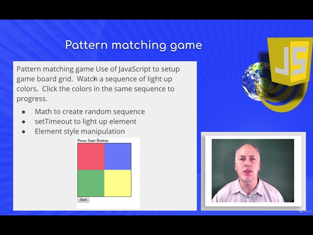 55 Modern JavaScript 19 001 Pattern matching game project introduction
