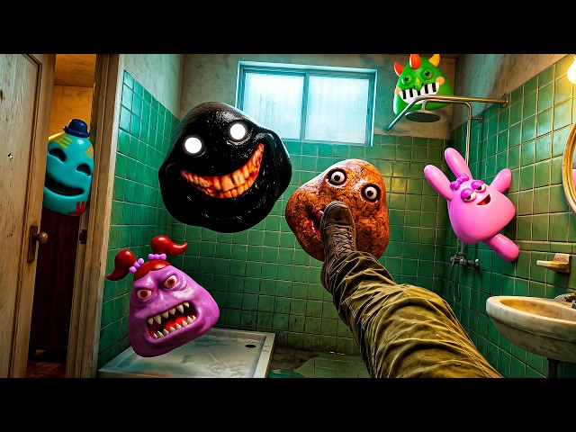 SPARTAN KICKING POU BOU FROM BOU'S REVENGE and POU CREEPY in BATHROOM In Garry's Mod!