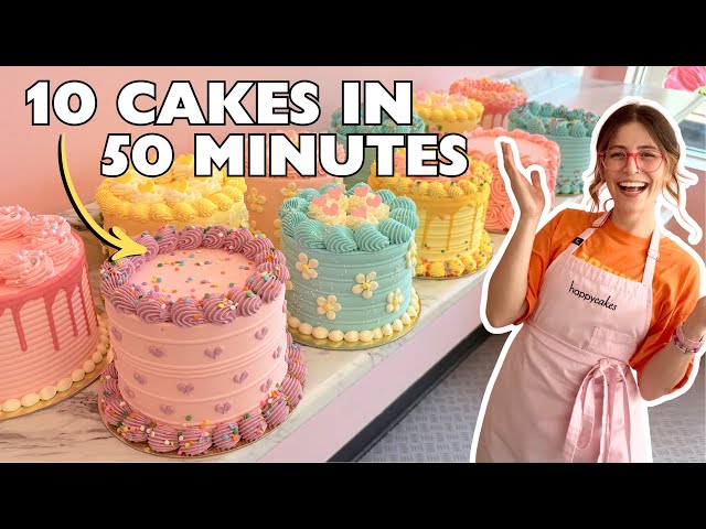 Satisfying Cake Decorating ASMR | 10 BUTTERCREAM CAKES IN 50 MINUTES! | [No Talking] [No Music]
