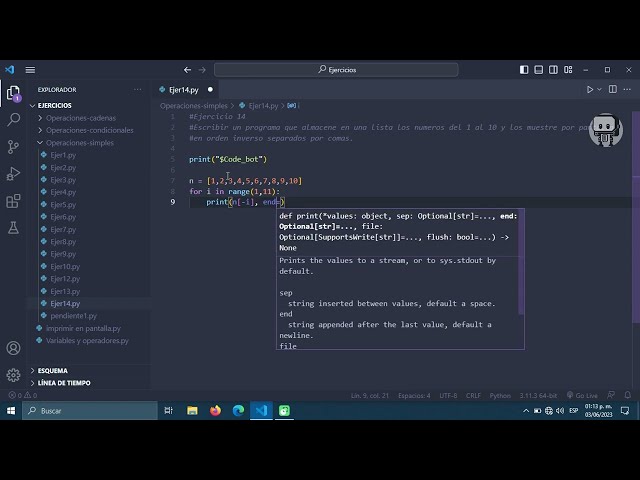 PROGRAMA EN PYTHON | MOSTRAR NÚMEROS INVERSOS EN UNA LISTA / ASMR