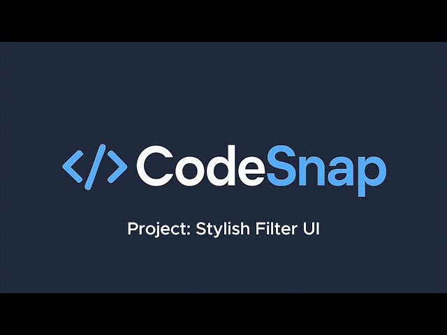 Build a Stylish Filter System with HTML, CSS & JavaScript 💡 | UI Design Tutorial