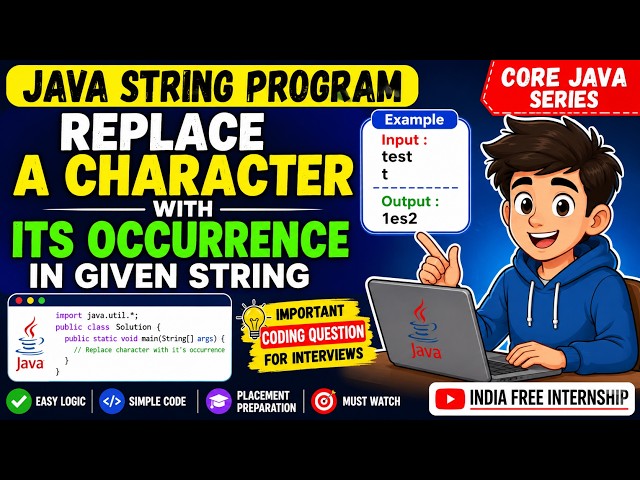 Replace Character with Its Occurrence in String | Java String Coding Interview Question | Core Java