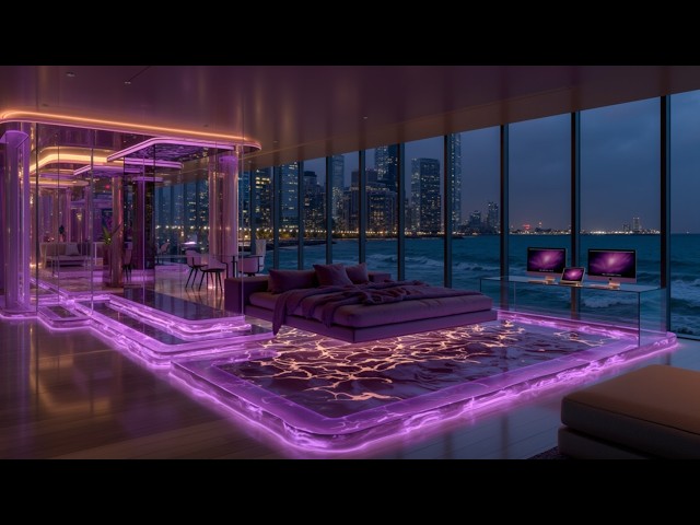 Deep Work Music For Ultra Focus And Concentration In This Cyberpunk Luxury Workspace Environment
