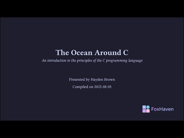 The Ocean Around C | Lecture Recording