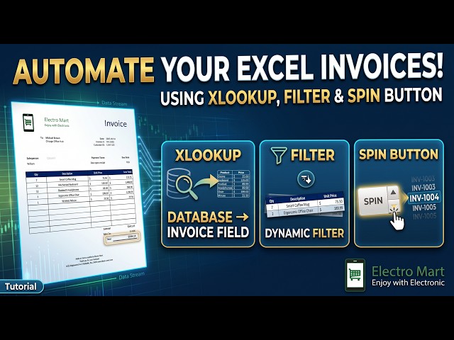 Automate Invoices in Excel FAST! (XLOOKUP, FILTER & Spin Buttons)